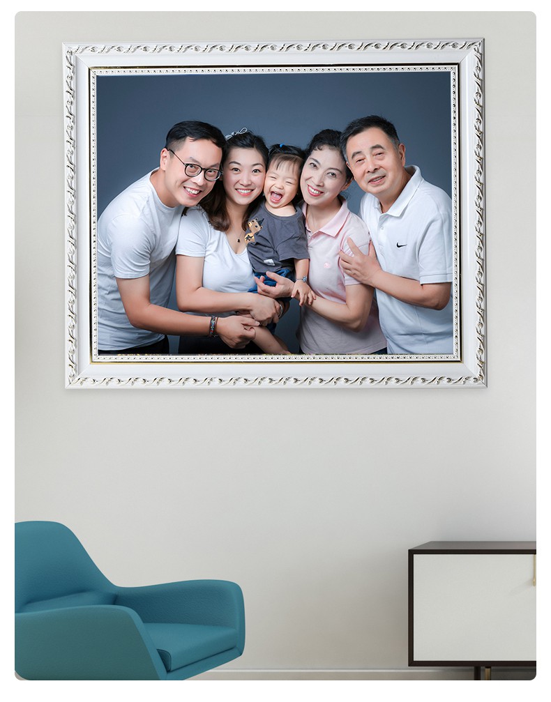全家福相框相框挂墙大尺寸照片定制礼物照片冲印加相框欧式实木婚纱照