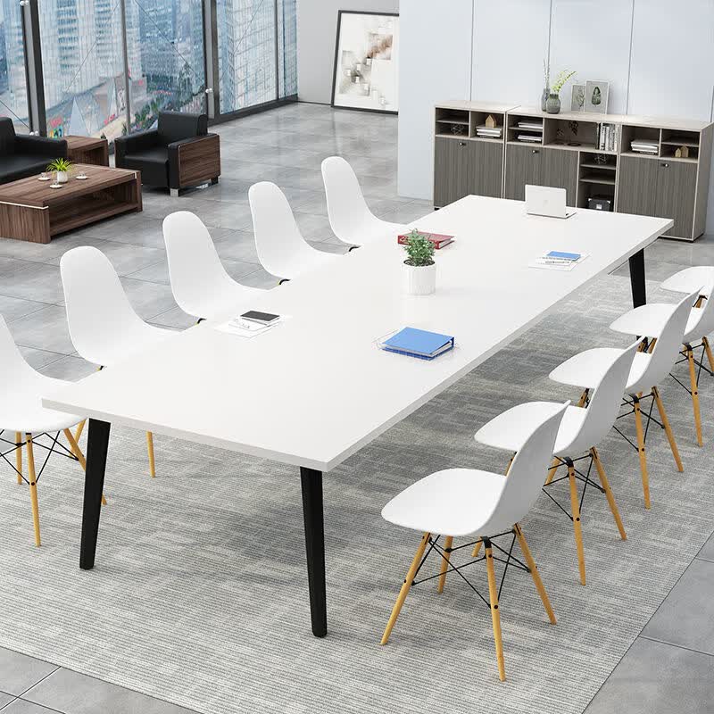 会议桌长桌子简约现代长条桌员工培训简易工作台洽谈办公桌椅组合浅