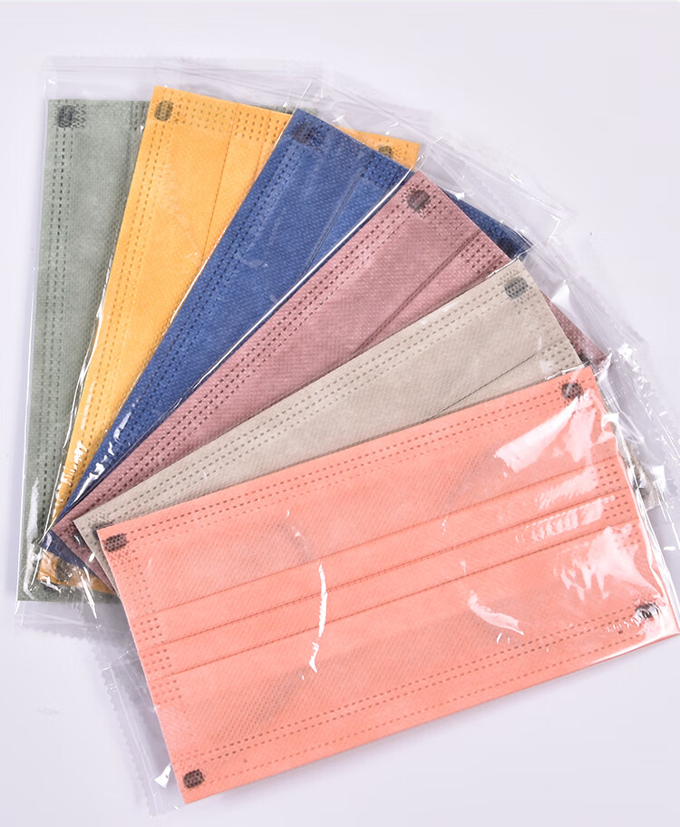 莫兰迪彩色口罩高颜值女明星同款2022纯色可爱男潮款时尚版 藕荷粉10