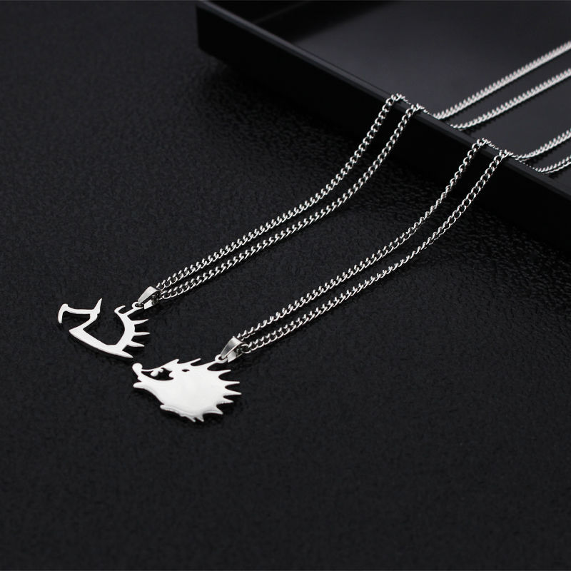 ruiyi赵雷小刺猬周边项链嘻哈街头男女学生个性钛钢吊坠项链蕊意实心