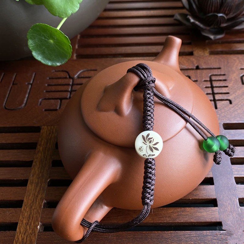 手工壶绳功夫茶道绳子紫砂壶盖绳子茶壶系壶绳茶杯绳绑壶莲花款西施壶