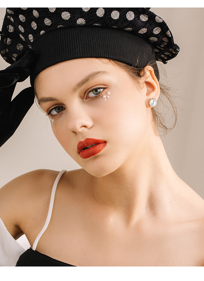 中年妈妈珍珠耳环董卿耳钉感耳饰秋冬款耳夹无耳洞女2022年新款潮玫瑰