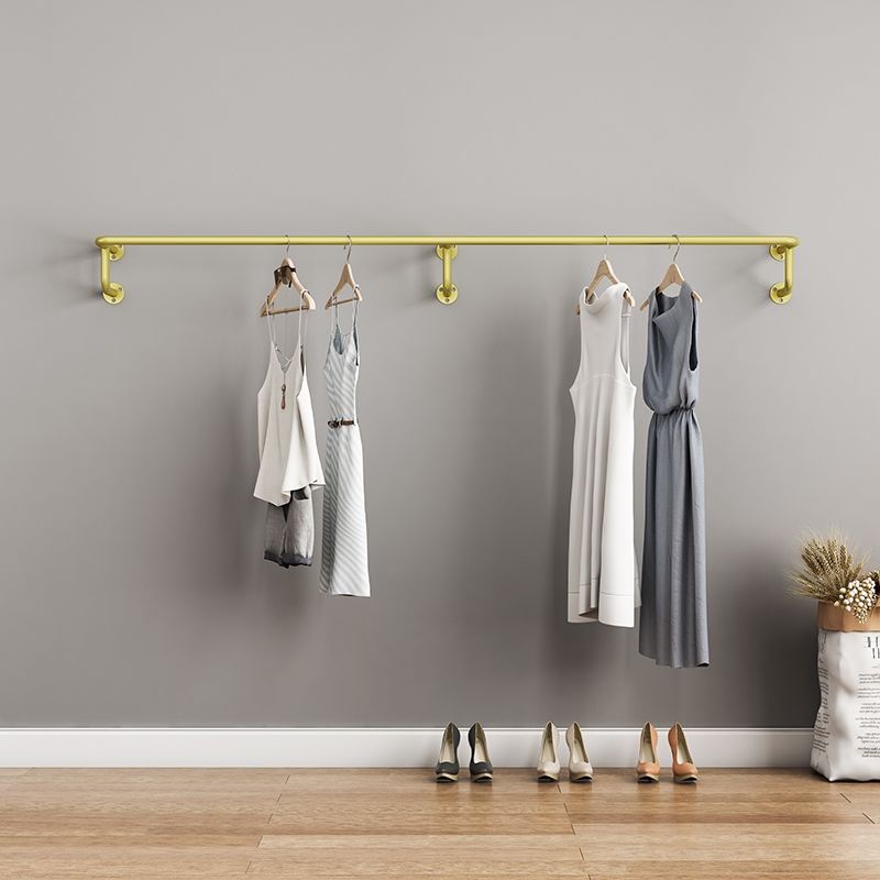 衣架挂墙服装店展示架上墙壁挂衣架女装店侧挂墙上货架铁艺金色童装挂