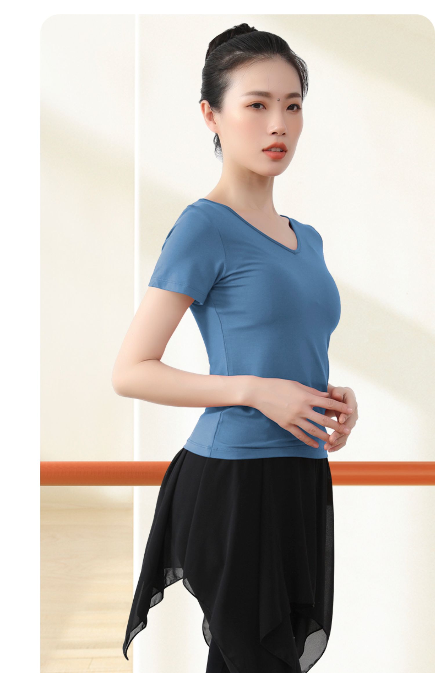 舞蹈服女春夏季艺考形体服舞蹈上衣训练服芭蕾舞练功服林朝兽吸睛网状