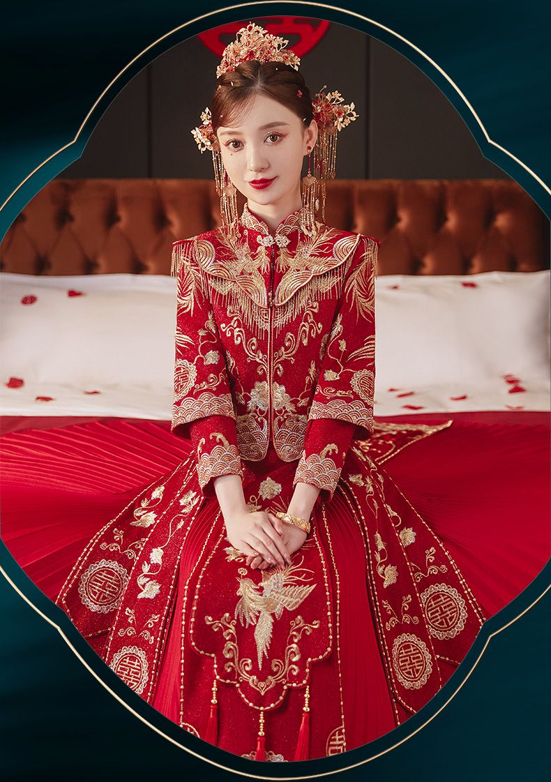 秀禾服新娘夏秀禾服新娘2022新款礼服中式结婚夏季婚服小个子孕妇秀