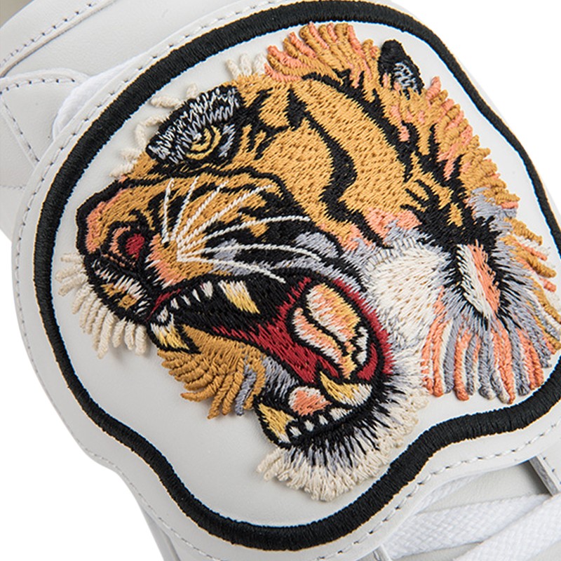 情人节礼物gucci古驰男鞋白色可拆卸老虎刺绣贴花男鞋休闲鞋运动鞋