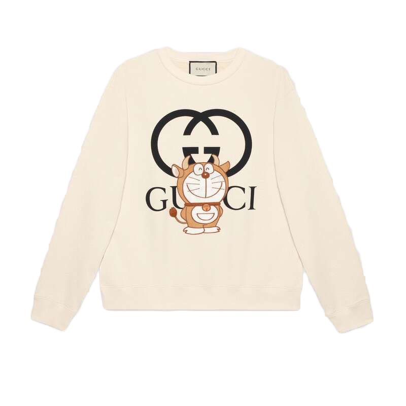 gucci古驰男士2021新春新款哆啦a梦鹿晗胡同款印花卫衣626990预售代购