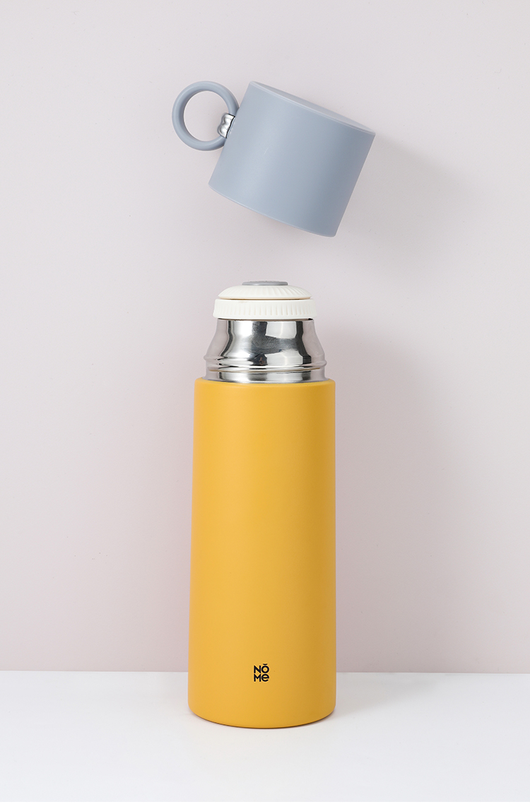 nome诺米拼色分享保温杯350ml大容量男女生情侣高颜值便携水杯ins灰黄