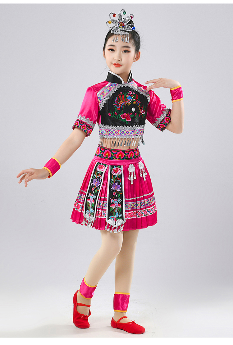 三月三儿童少数民族服装彝族壮族男女侗族苗族舞演出服古风中国风t 17