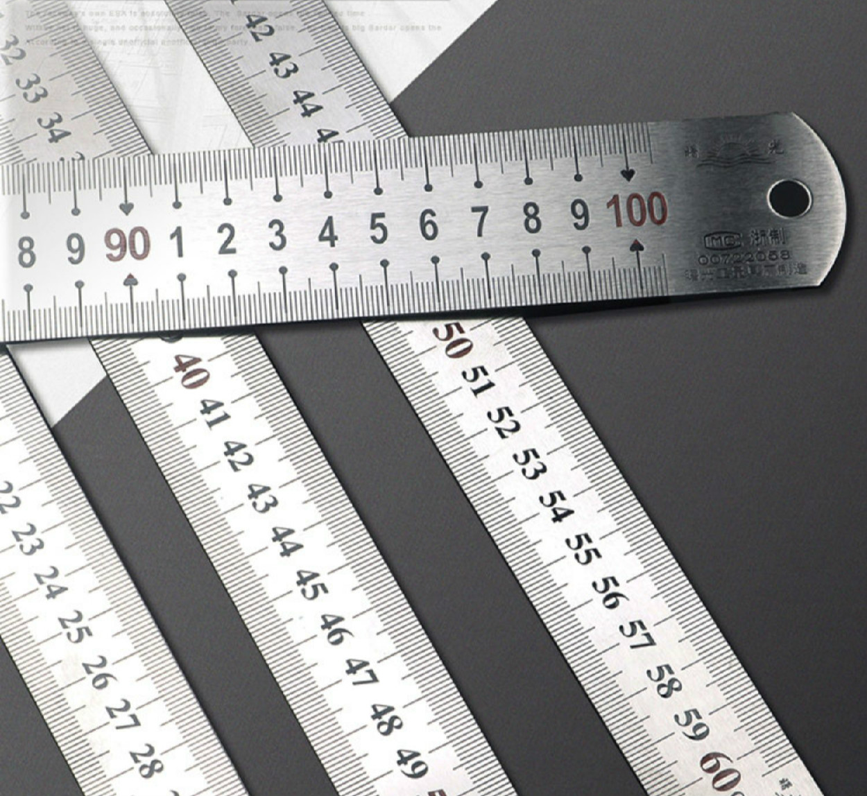 钢尺1米不锈钢直尺铁钢尺加厚硬尺子15cm30cm50cm高精度钢板尺pws加厚