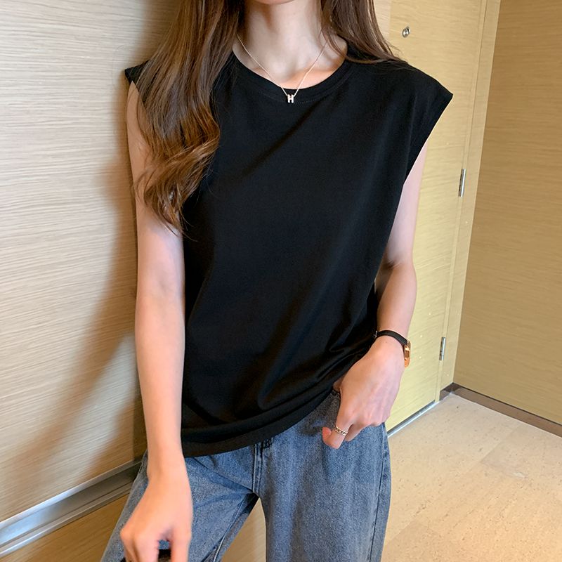 女背心女春夏装百搭宽松外穿黑色上衣吊带衫打底衫ins潮029黑色l
