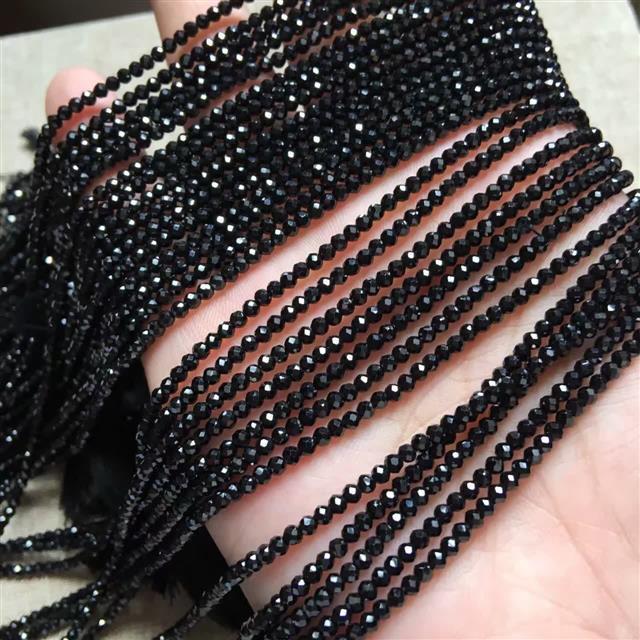 nice巴西黑尖晶切面刻面散珠尖晶石黑尖晶石半成品散