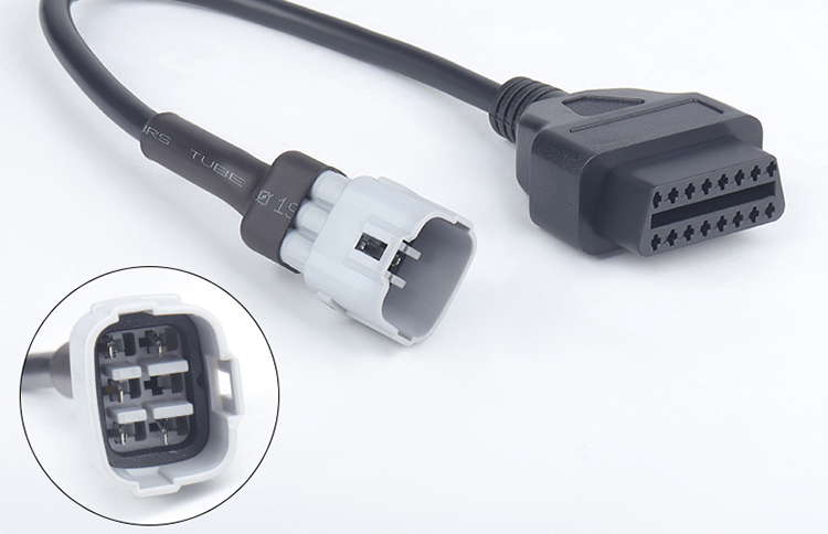 通用电喷摩托车国四转接线obd2诊断检测仪专用转接插头朗杰电喷定制