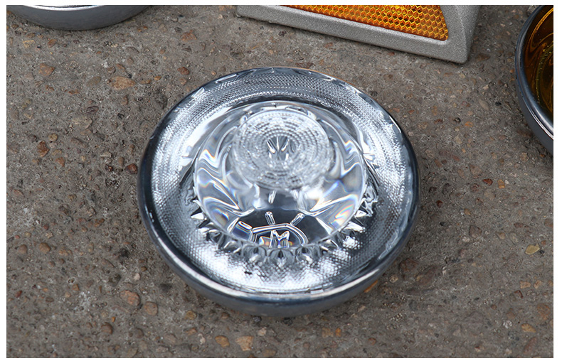 玻璃道钉公路夜间行车双面铝道路反光标弯道警示高强反光凸起 太阳能