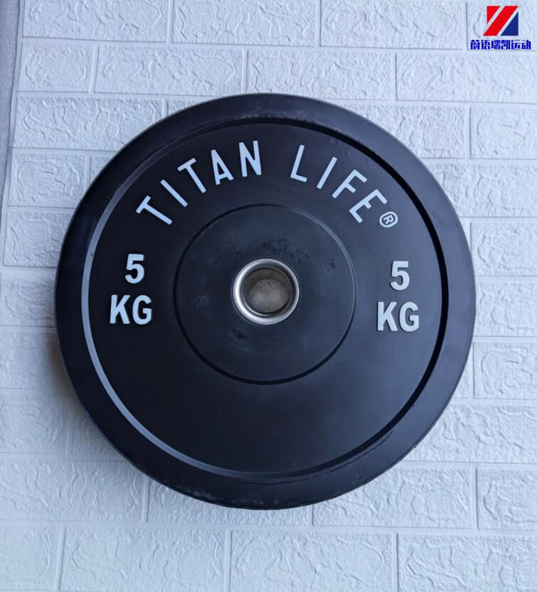 蔚语 杠铃片 哑铃片 杠铃片大孔举重全胶杠铃片黑色大孔奥杆橡胶力量