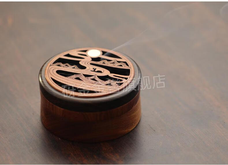 2022新款菩提实木香薰紫巅实木多层盒家用室内书房禅意小号木质香薰炉