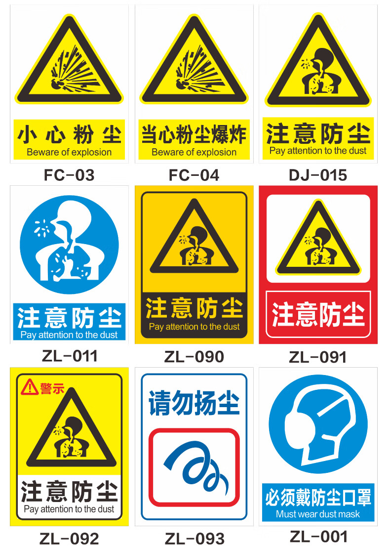 粉尘清扫清理管理制度粉尘危害标识牌粉尘职业病告知卡注意