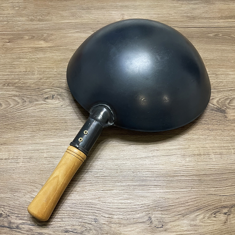 厨师铁锅家用老式饭店商用炒锅燃气灶适用炒菜锅无涂层尖底加厚36cm单