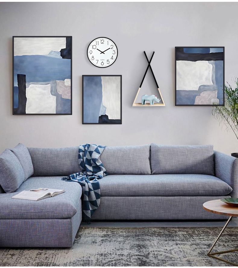 北欧风格客厅装饰画现代简约大气抽象组合挂画创意沙发背景墙壁画 p