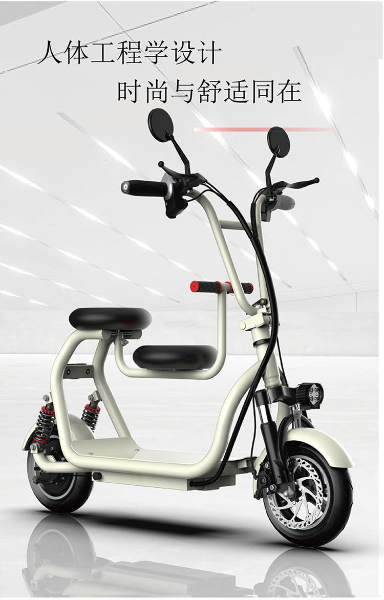 锂电池小哈雷电动车成人女性亲子带娃折叠迷你小型代步踏板电瓶车20ah