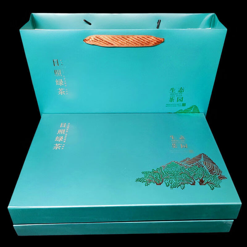 250g半斤山东绿茶日照2021年新茶叶礼盒装包装特级送礼生态茶园礼盒装