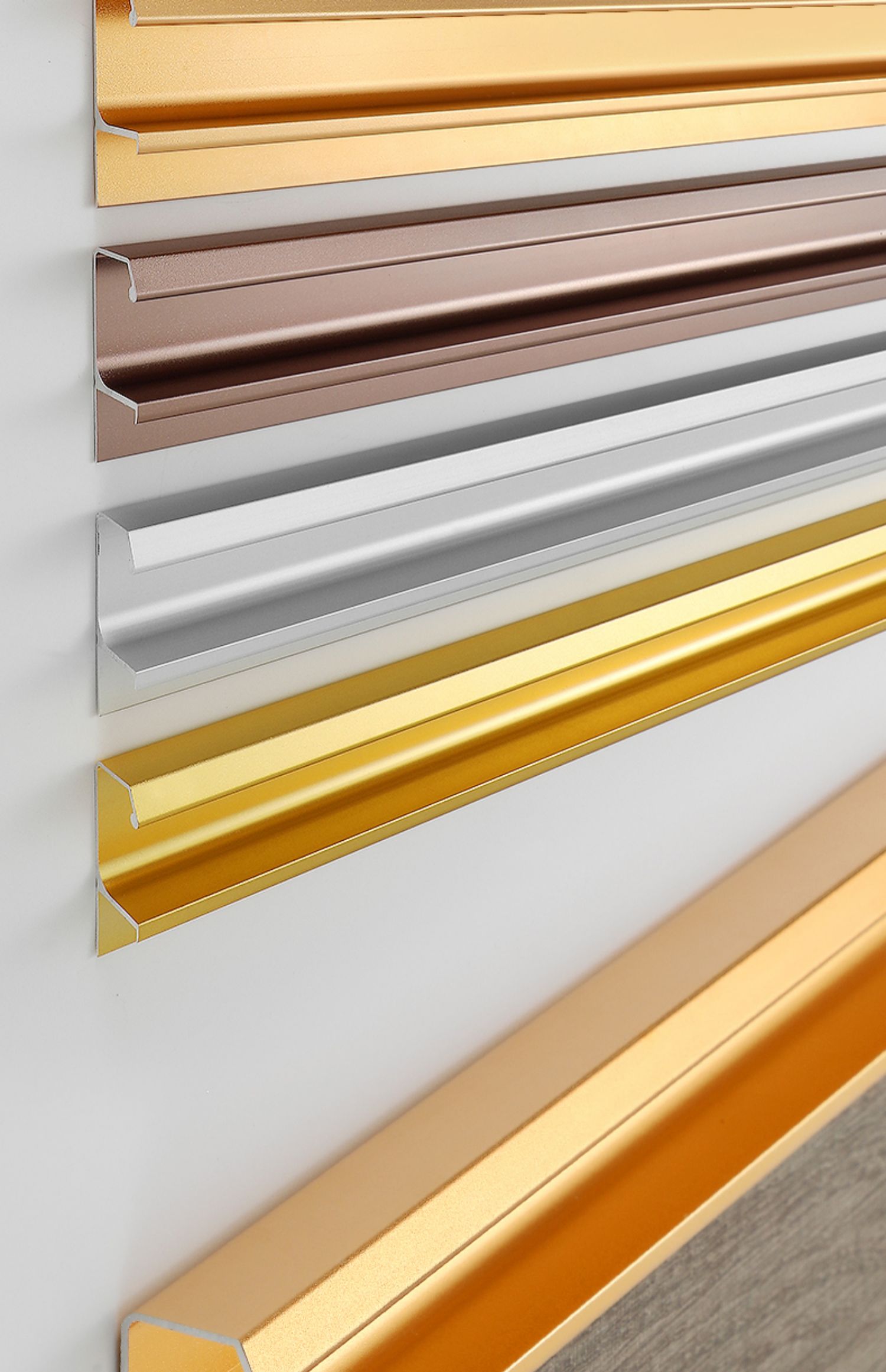 内嵌f型免开槽橱柜拉手铝合金定制柜门把手隐形免打孔玫瑰金g款 哑黑1