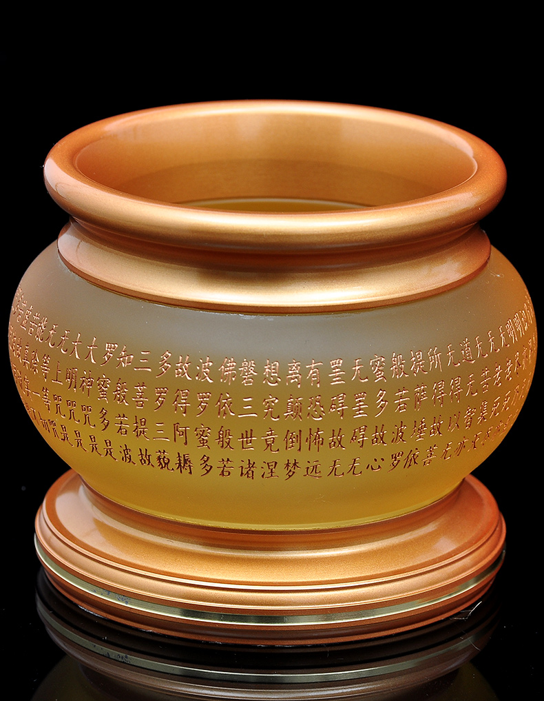 琉璃佛心经香炉摆件家用室内香熏炉檀香炉线香炉佛堂寺庙佛具用品7寸