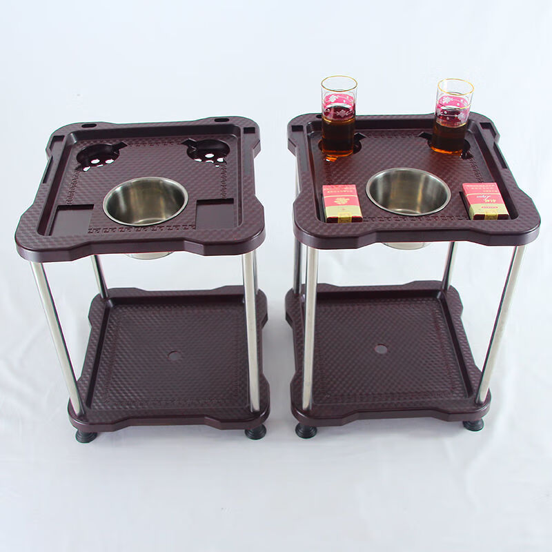 麻将机茶几棋牌室专用茶水架烟灰缸加厚塑料茶几桌角小几配件a8升级版