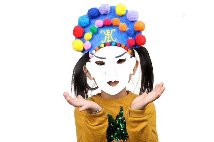 京剧脸谱diy手工儿童面具人物手绘空白画涂色玩具戏曲幼儿园变脸 4号