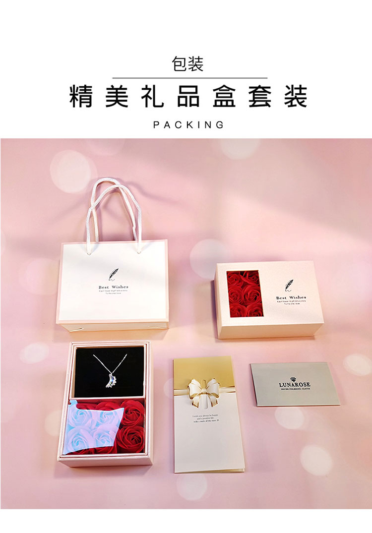 ck年新款项链女锁骨链星星月亮吊坠轻奢小众设计感生日礼物生日礼物