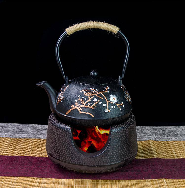 炭火烧茶炉户外碳炉功夫茶酒精炉煮茶炉茶具铸铁壶陶壶炭炉家用木炭加