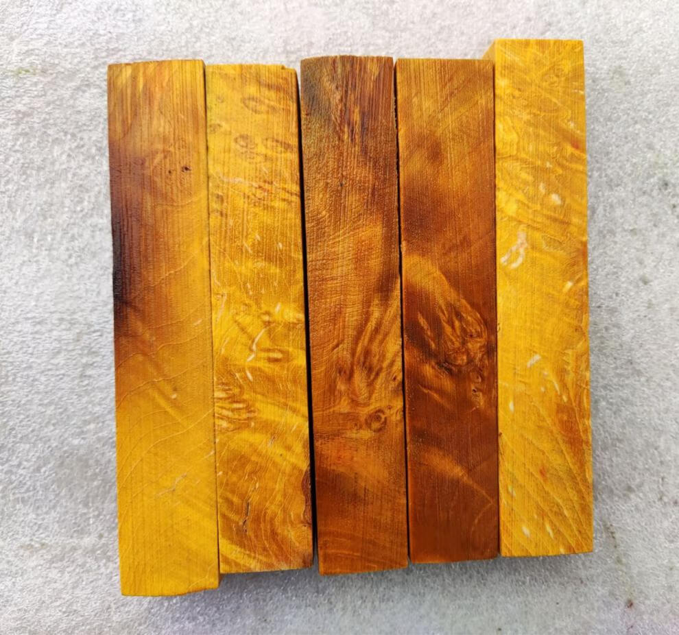 kelekel19x19x120mm19x19x114mm虎纹波纹木稳定木料固化木虎纹波纹蓝