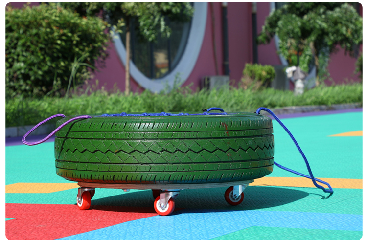 幼儿园彩色塑料轮胎户外感统训练玩具彩色塑料轮胎车秋千儿童体能锻炼