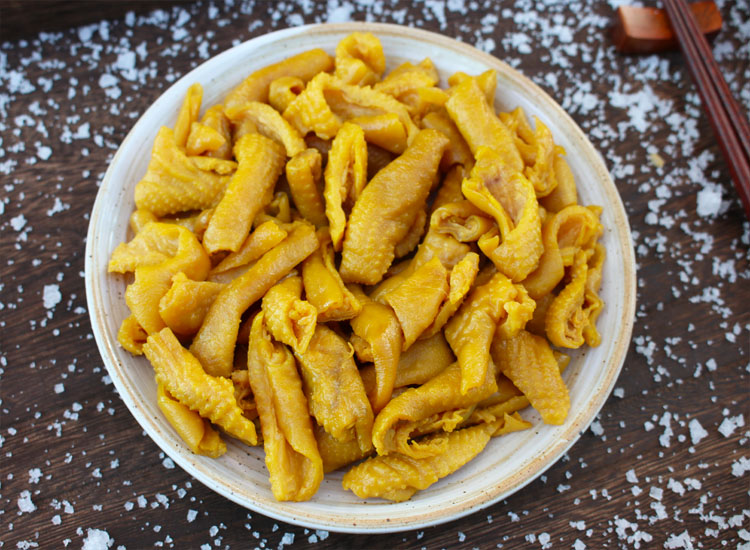 正宗广东梅州客盐焗鸡皮脱骨即食盐香无骨鸡皮鸡爪小吃熟食零食 盐焗