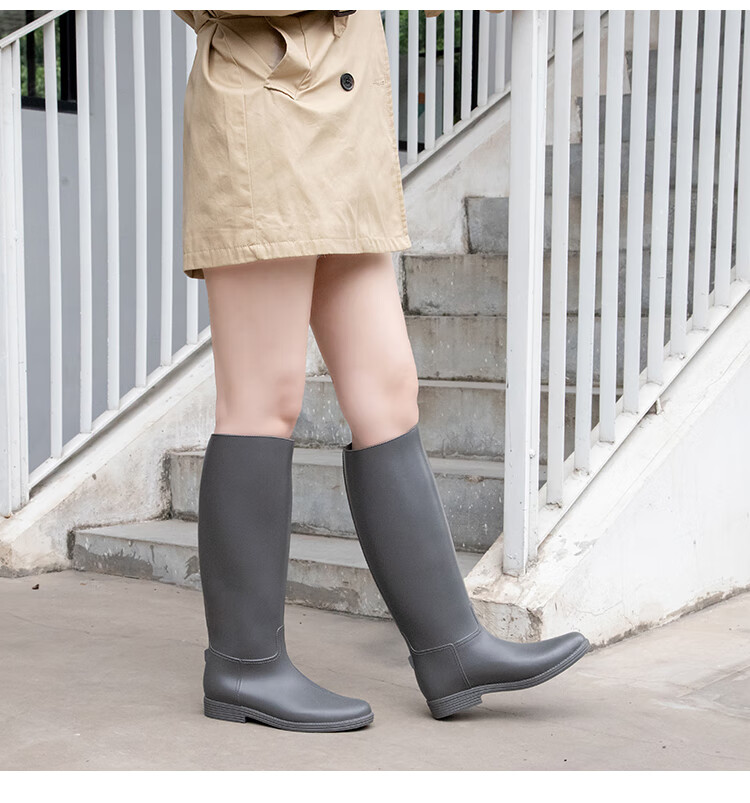 海澜优选 外穿雨鞋女高筒春夏时尚雨靴女成人长筒水鞋女士防滑胶鞋