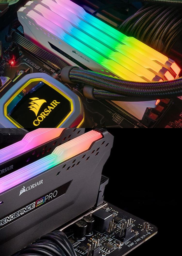 boss美商海盗船 ddr4 3600 8g 16g 32g台式机彩色内存复仇者rgb灯条