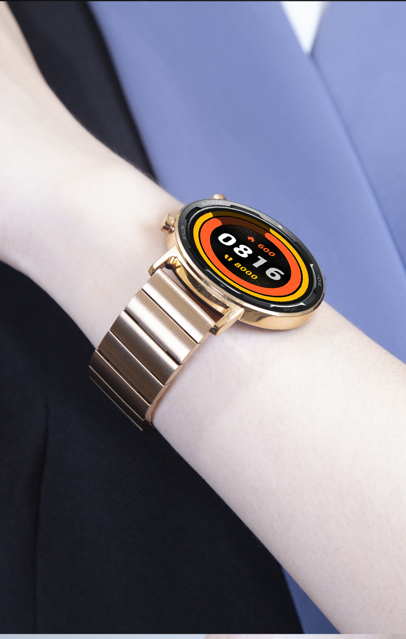 适用小米watchcolor运动版color2一珠不锈钢钢带表带智能手表腕带商务