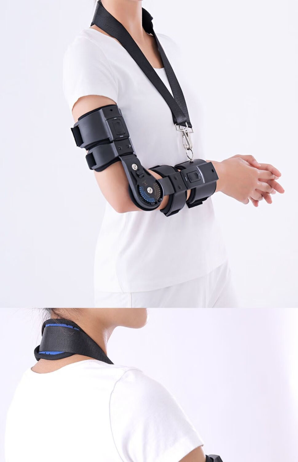 肘关节固定支具可调节上肢前臂吊带肘部手臂骨折扭伤护具夹板左手