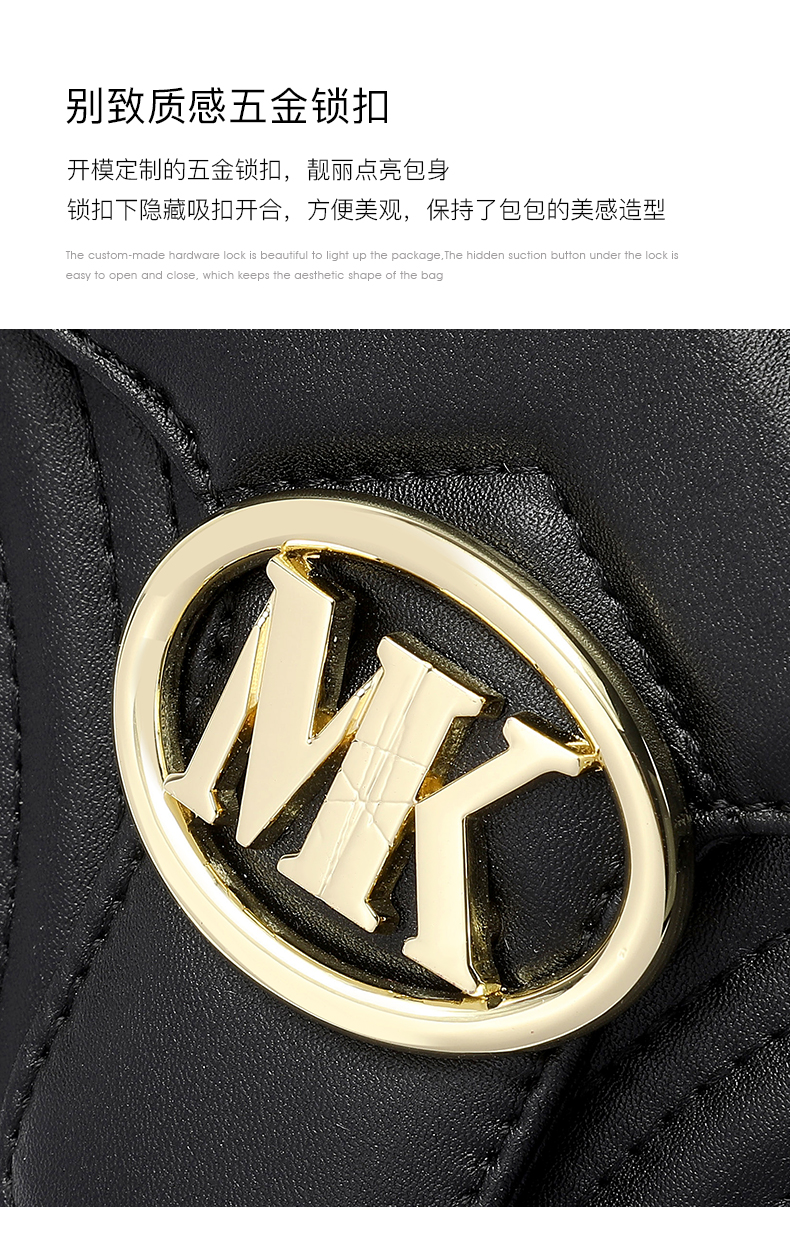 magic king mk轻奢女包2022新款黑色腋下包链条包女斜挎小方包 灰色