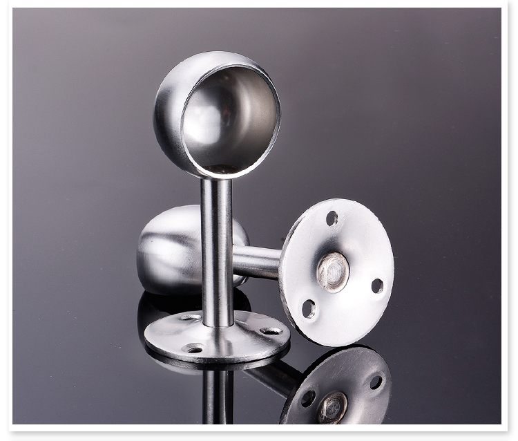 毛巾杆支架座不锈钢管法兰座衣柜晾衣杆底座圆管座托吊座固定配件Φ16