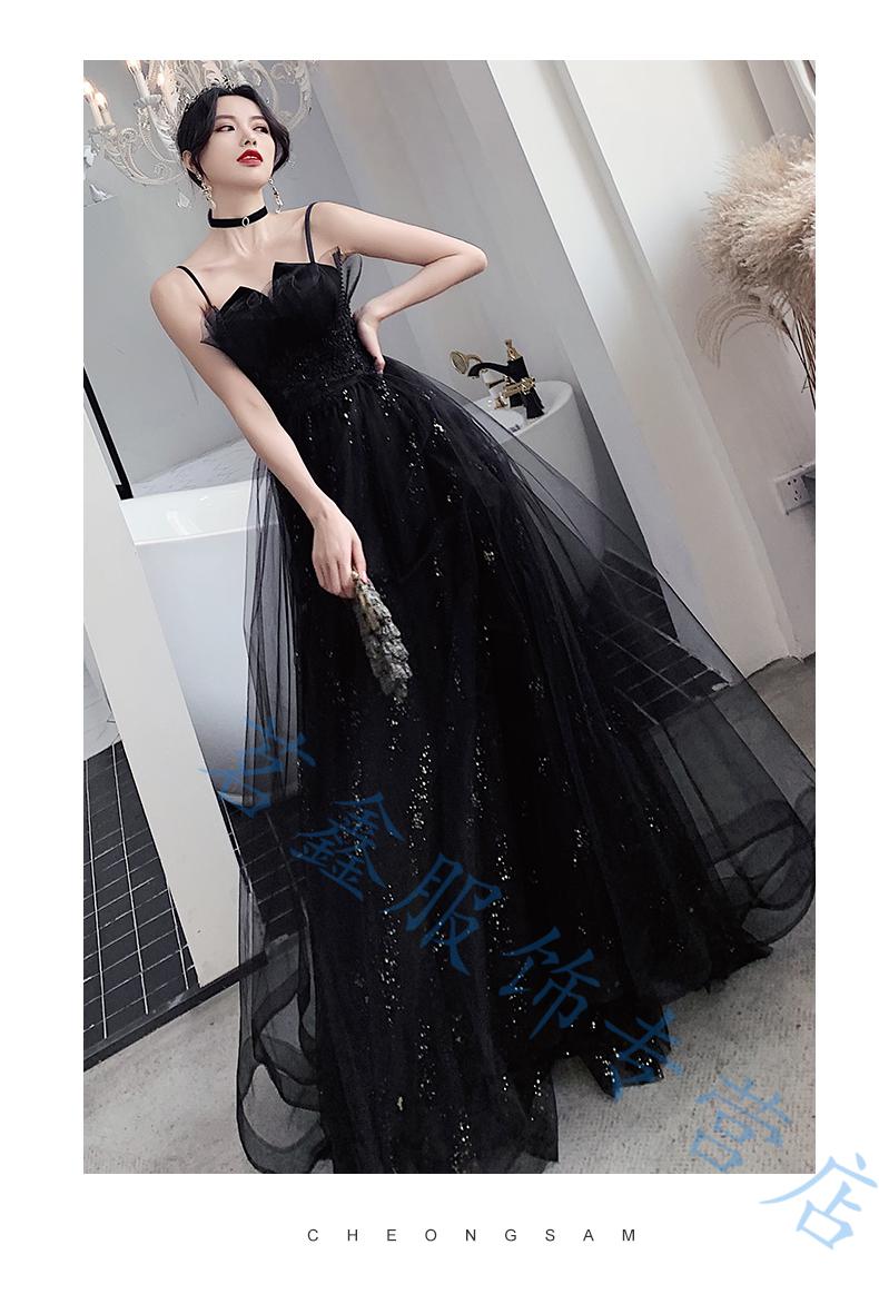 十八成人礼服岁18女生成年礼公司年会衣服装黑色晚礼服宴会气质感小众