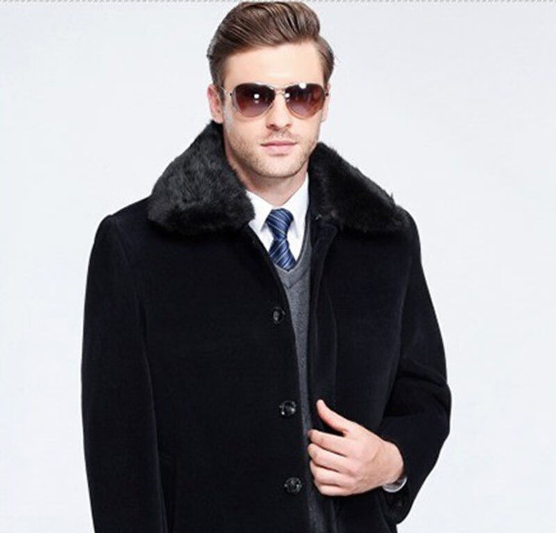男士皮衣毛领单买翻领棉衣大衣皮衣狐狸毛领毛方领假领整皮懒兔毛黑色