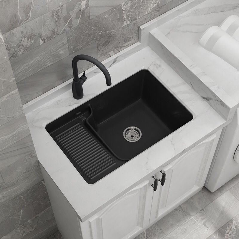 陶瓷洗衣盆带搓板洗衣槽家用水槽小号大号长方形阳台台下盆洗衣池白色