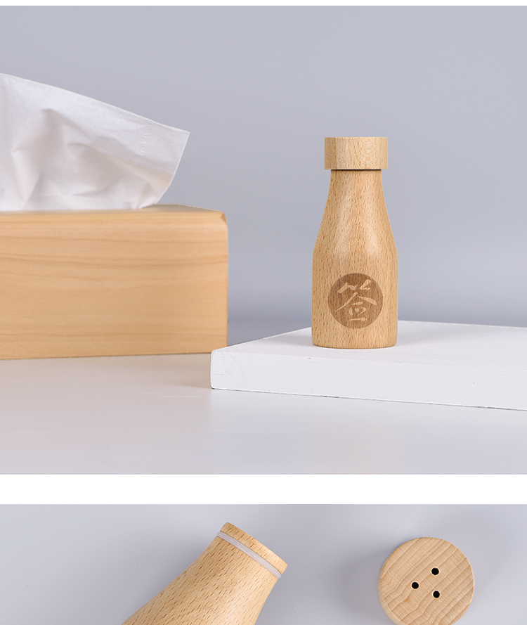 牙签盒高档木制餐厅高端酒店家用牙签筒实木创意日式饭店定制logo酒瓶