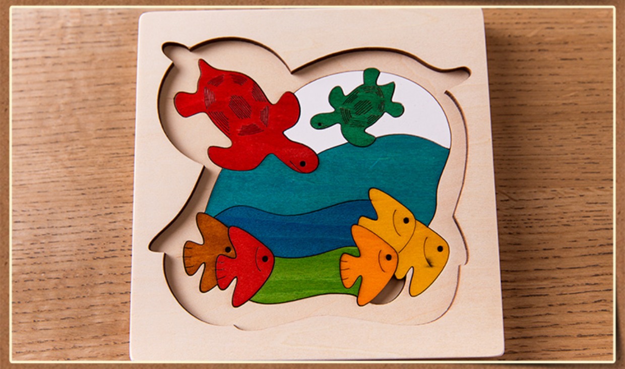 儿童动物拼板木质多层立体拼图玩具 黑色 hape 大象 单层【图片 价格