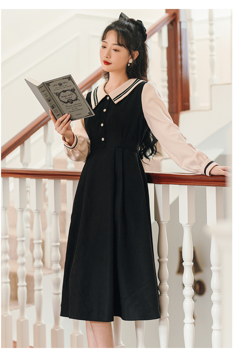 成人礼礼服女学生18学院风高中生艺考秋冬加厚编导艺考服装女黑色l