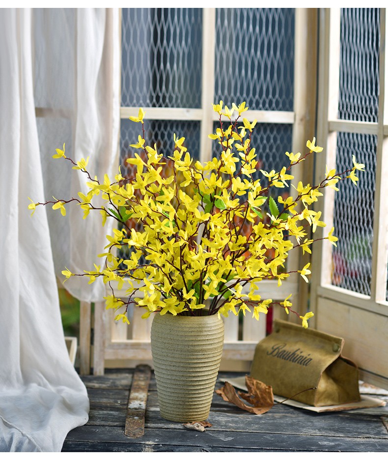 喜莱卡迎春花仿真跳舞兰仿真花套装饰花摆设餐桌茶几假花束客厅插花瓶