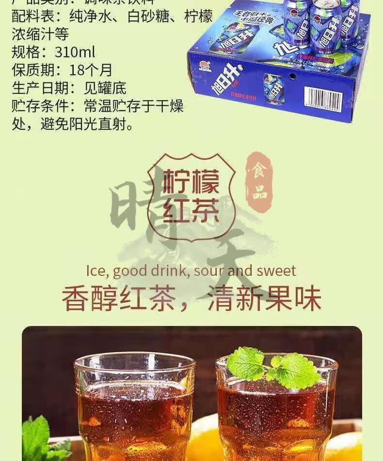 源旭日升冰茶柠檬红茶o脂o碳酸果味凉茶怀旧汽水清爽饮料 310ml*旭日