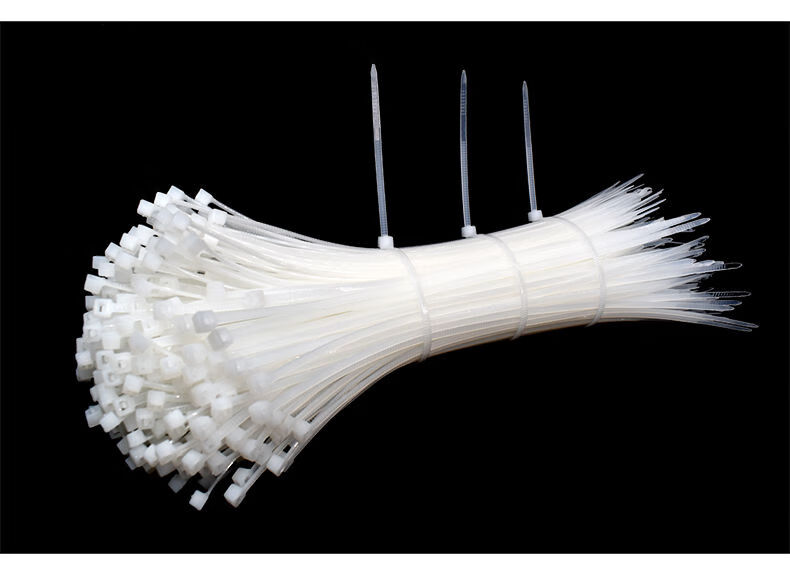 自锁式尼龙扎带小中大号塑料卡扣捆绑固定捆扎线束带扣带白色批发宽46