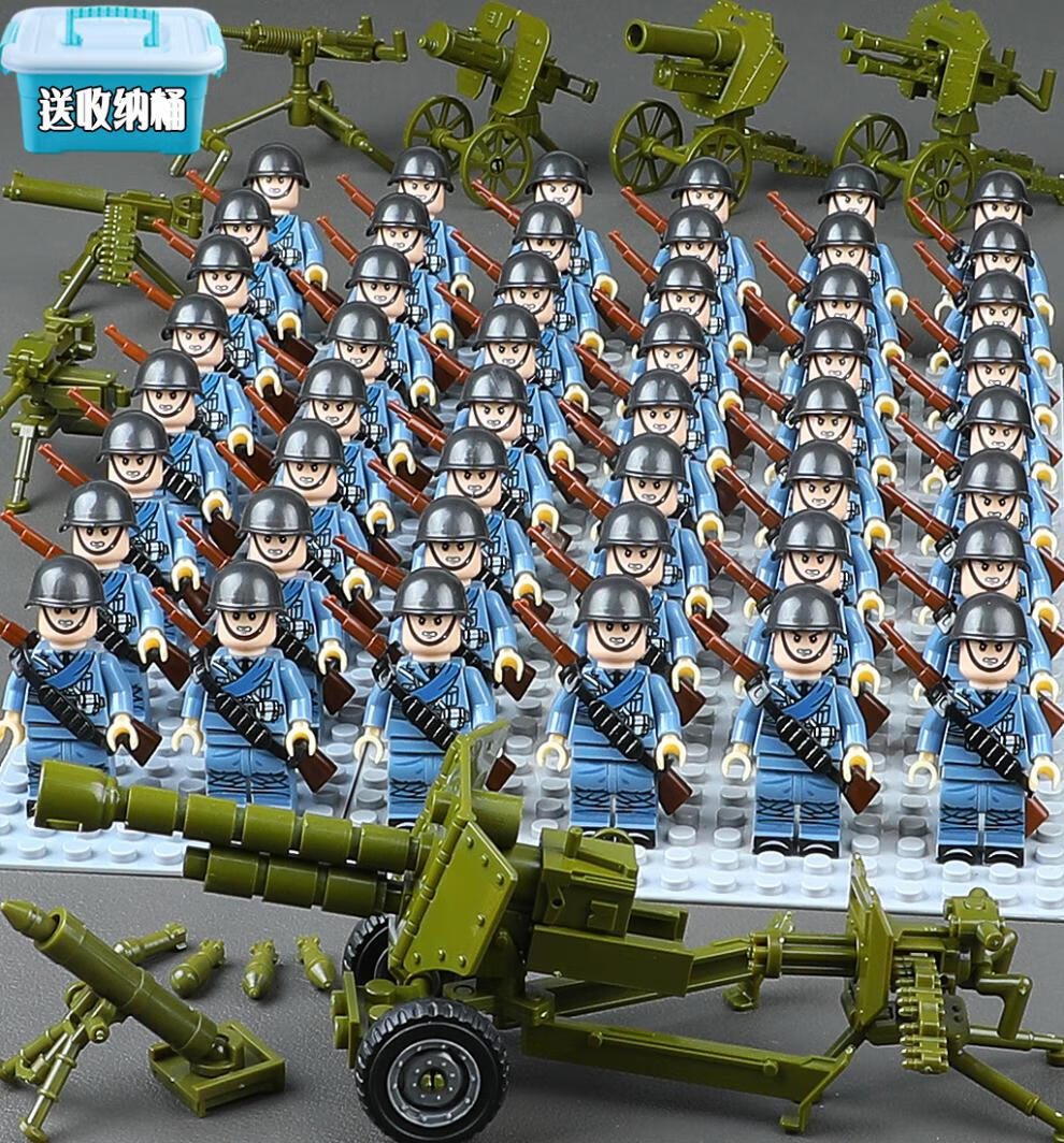 乐高(lego)乐高积木moc装备重机枪军事特警人仔男孩拼装儿童玩具 美方